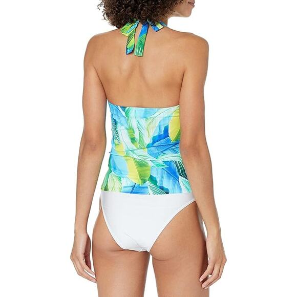 La Blanca Halter Goddess Swim Tankini Top Blue//Tropic of the Day Women's 6 NWT - Picture 2 of 6